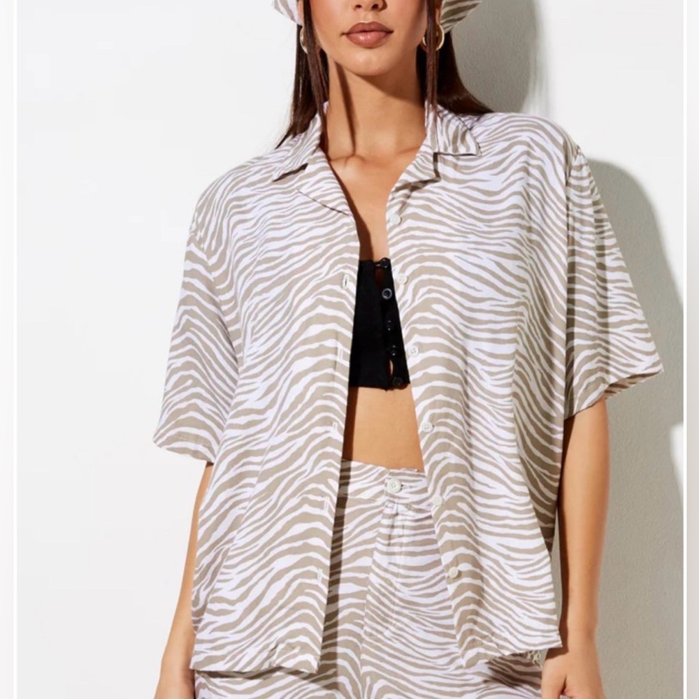 Motel Narsi Shirt in Tonal Zebra